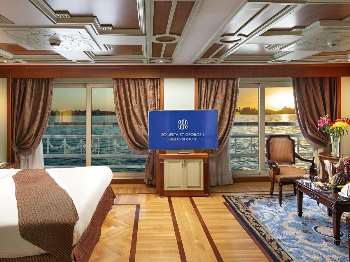 Guest suite onboard the Sonesta St George I Nile Cruise in Egypt