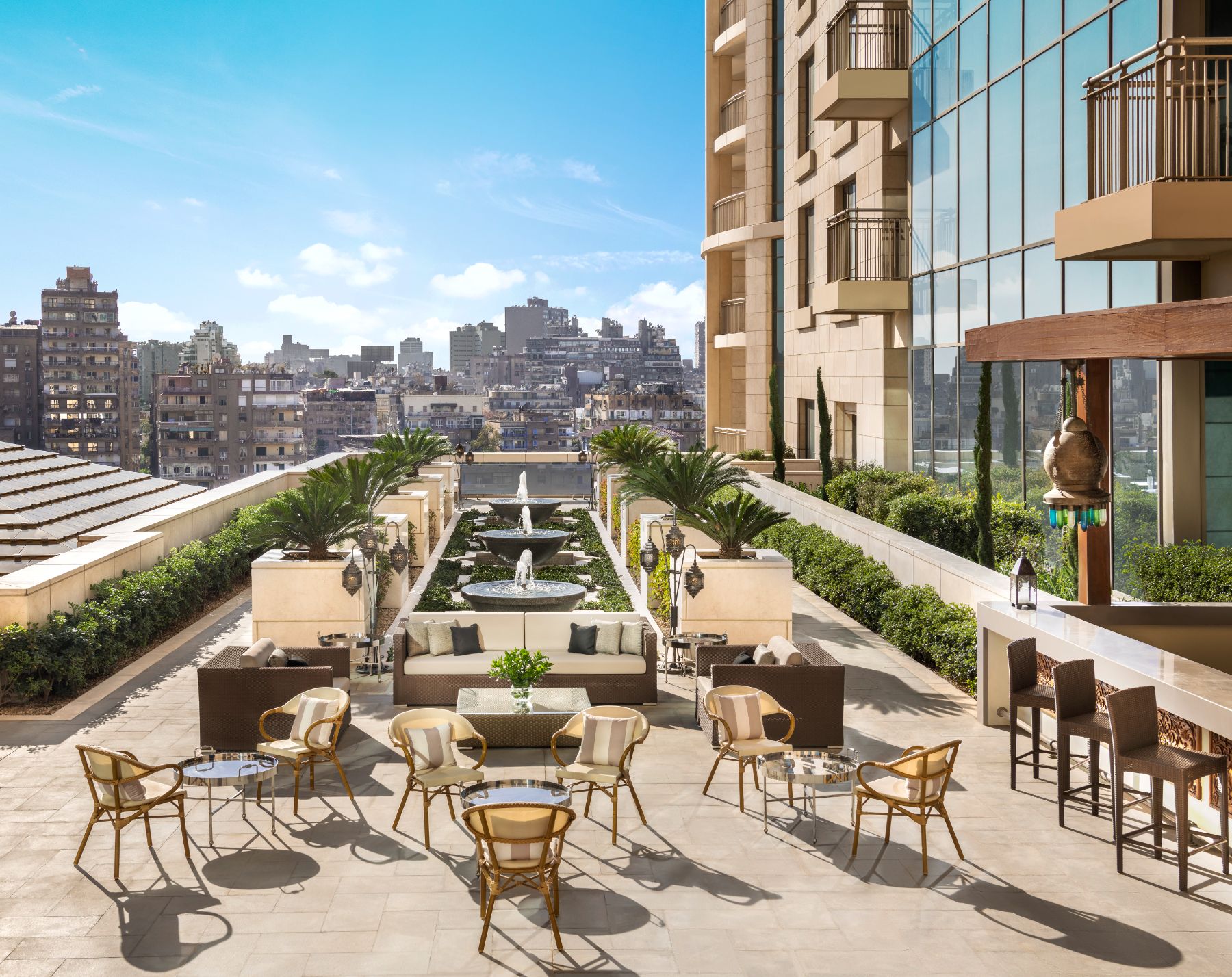Alfresco dining at St Regis Cairo in Egypt