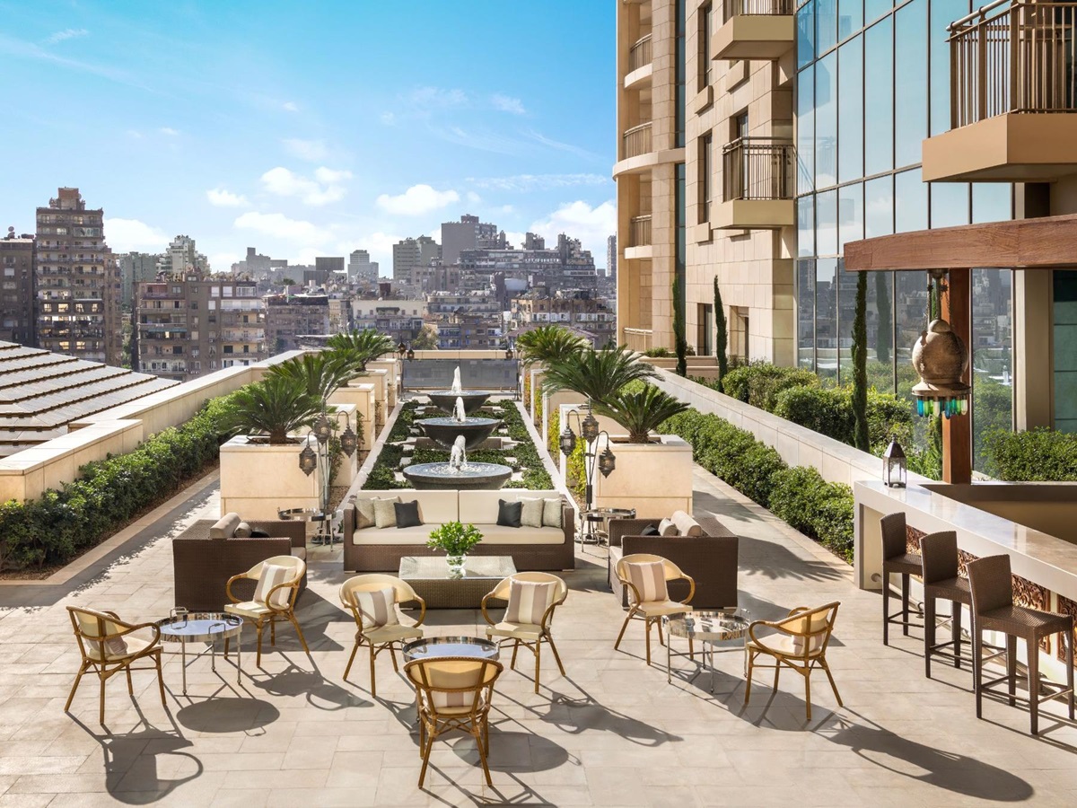Alfresco dining at St Regis Cairo in Egypt