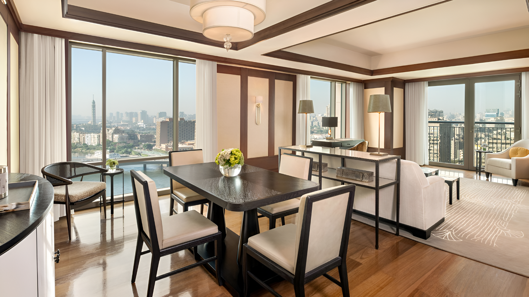Guest suite lounge at the St Regis Cairo