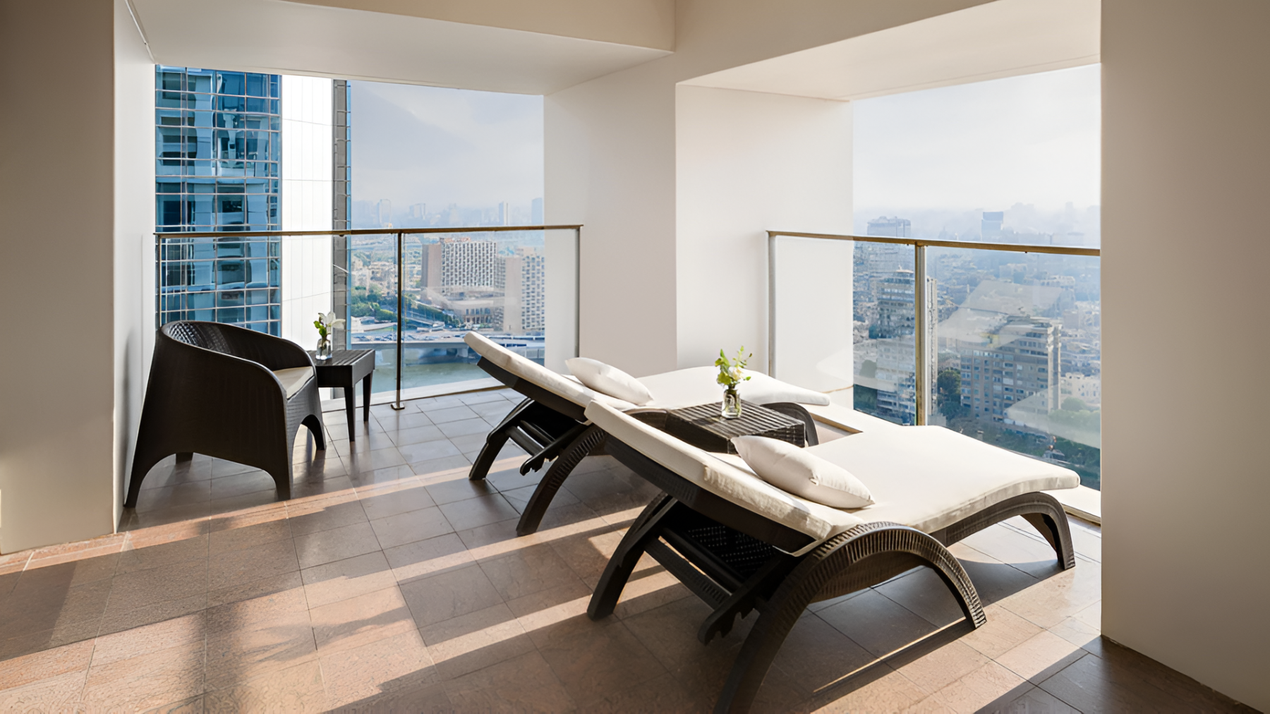 Guest suite terrace at the St Regis Cairo