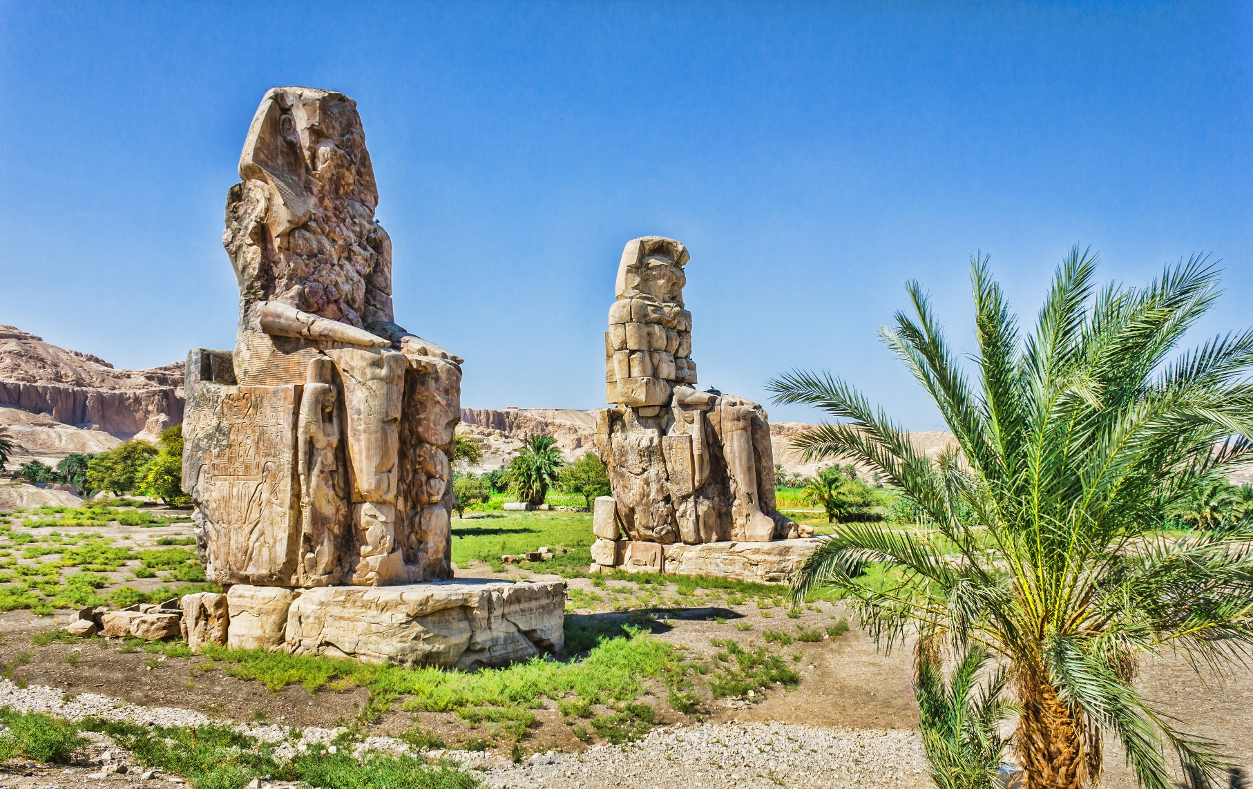 Colossi of Memnon near Luxor in Egypt