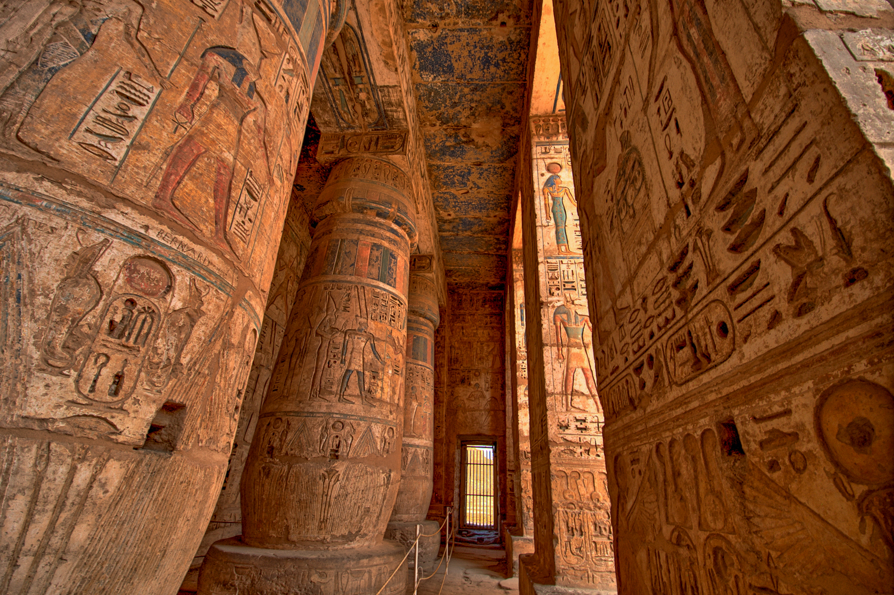 Hieroglyphs at Medinat Habu in Luxor