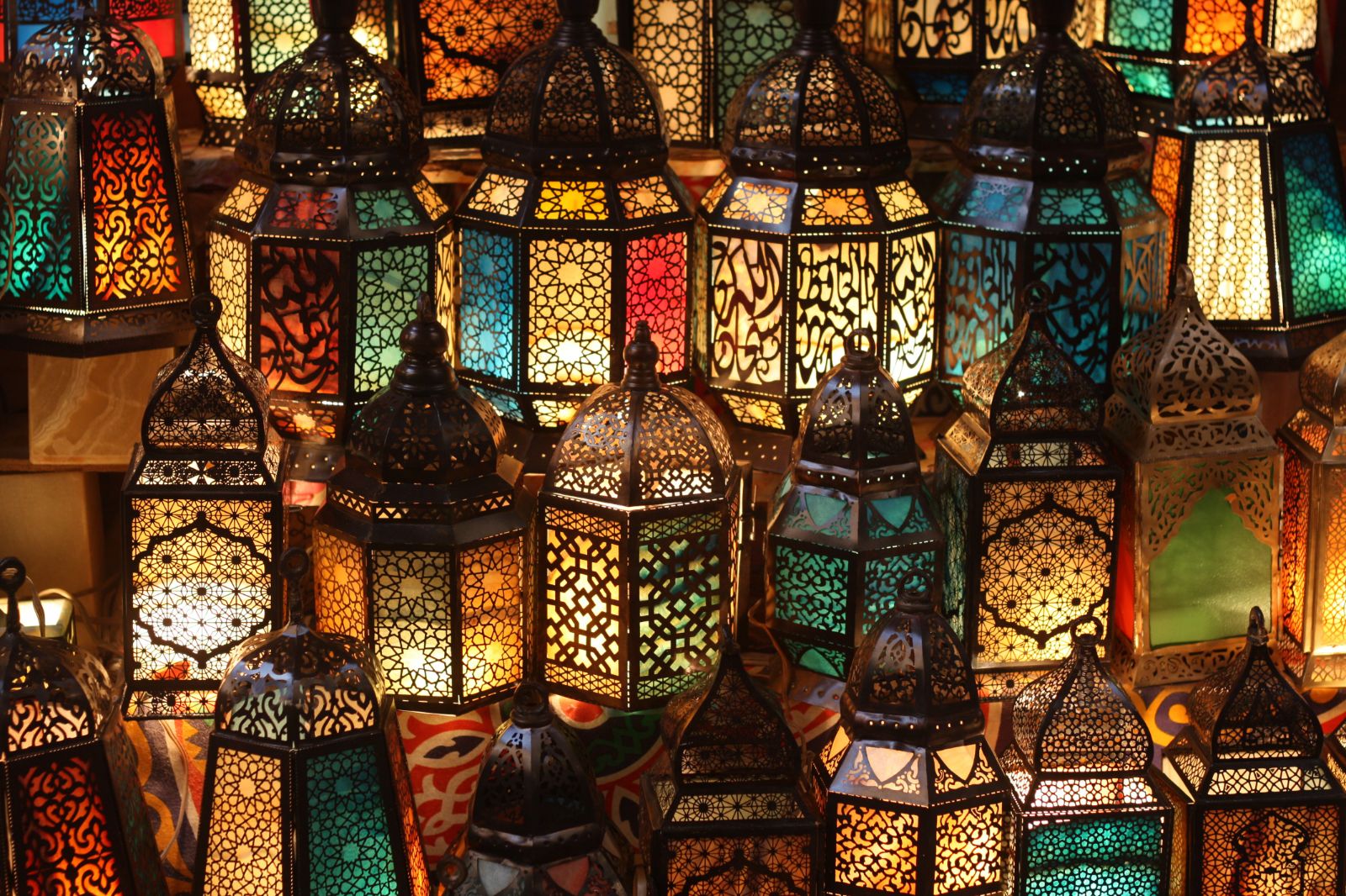 Lanterns at a market in Egypt