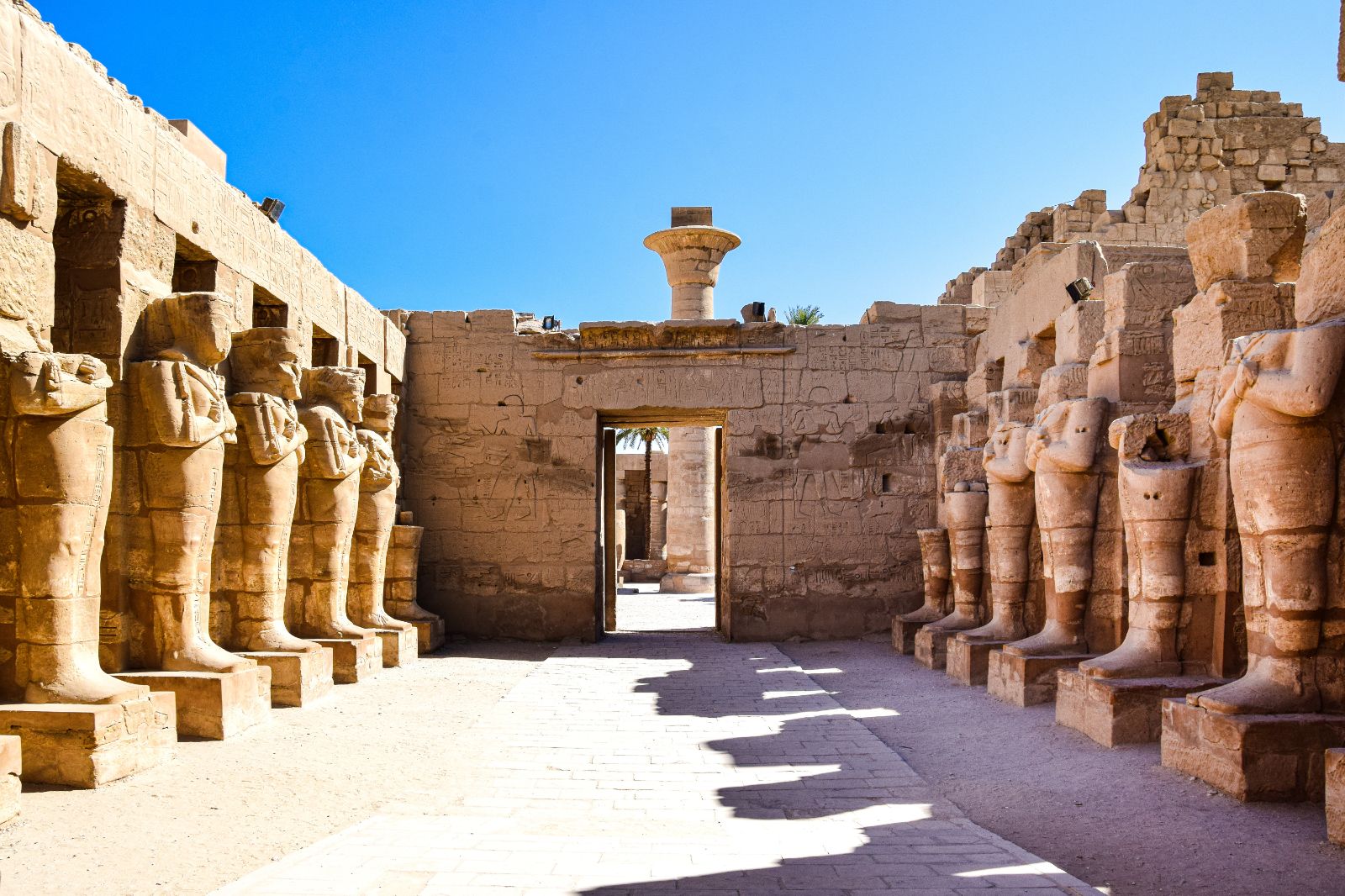 The entrance to a temple in Luxor, Egypt