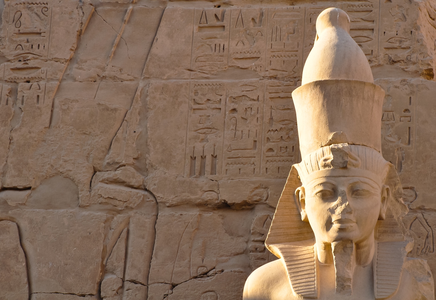 Pharaohs head at Karnak in Egypt