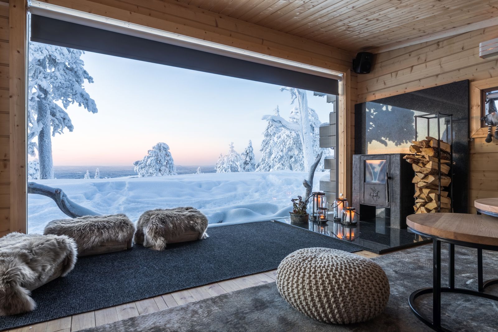 Arctic forest views from Octola  wilderness lodge in Finland