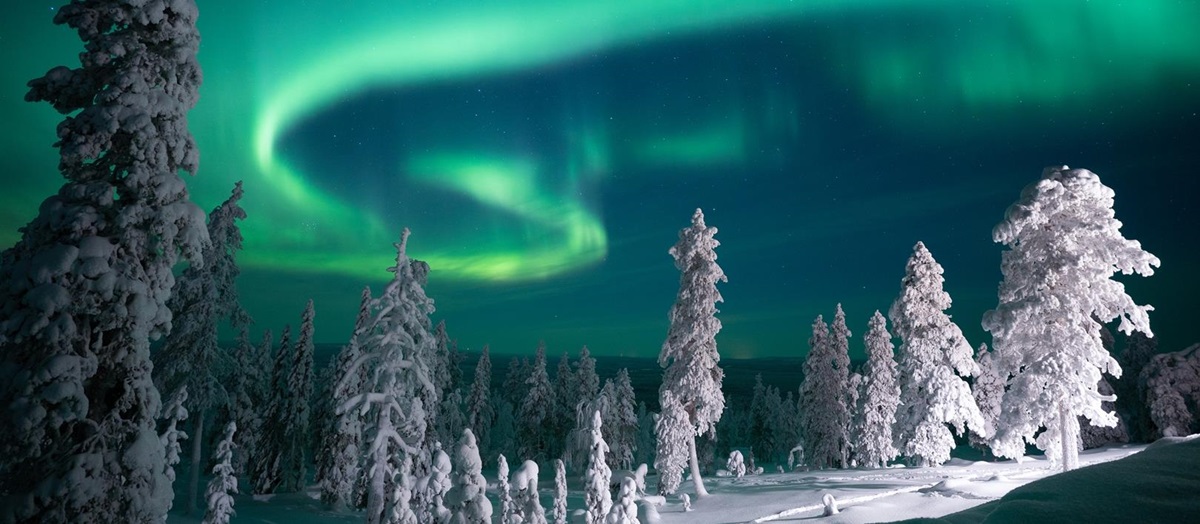 Northern lights over Octola Lodge, Finland