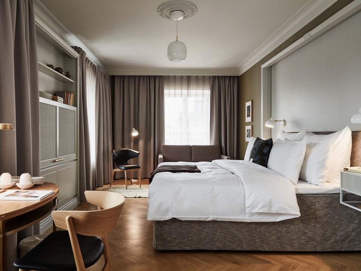 Double bedroom at St George Hotel in Helsinki Finland