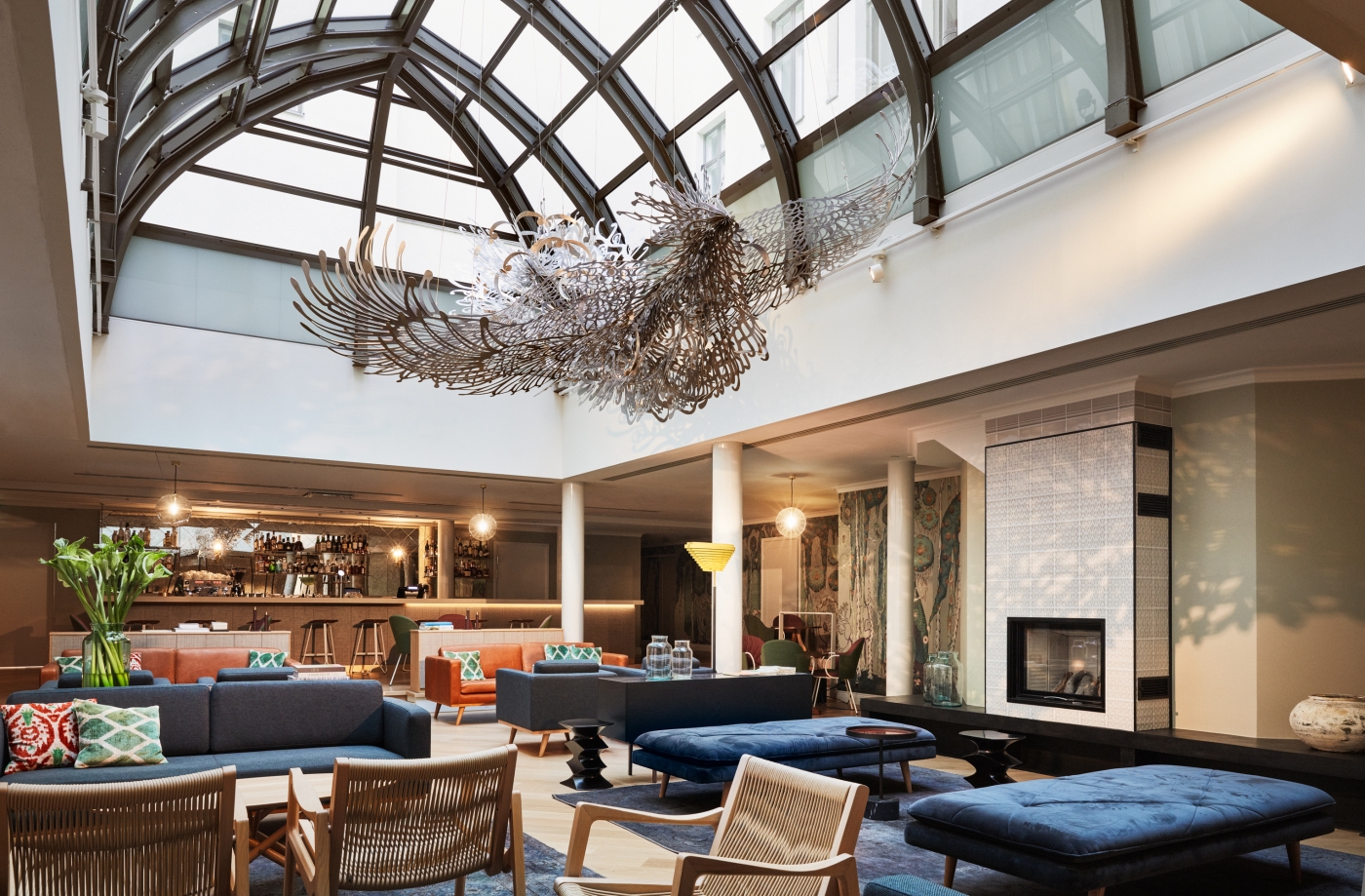 Wintergarden sitting area at St George Hotel in Helsinki Finland