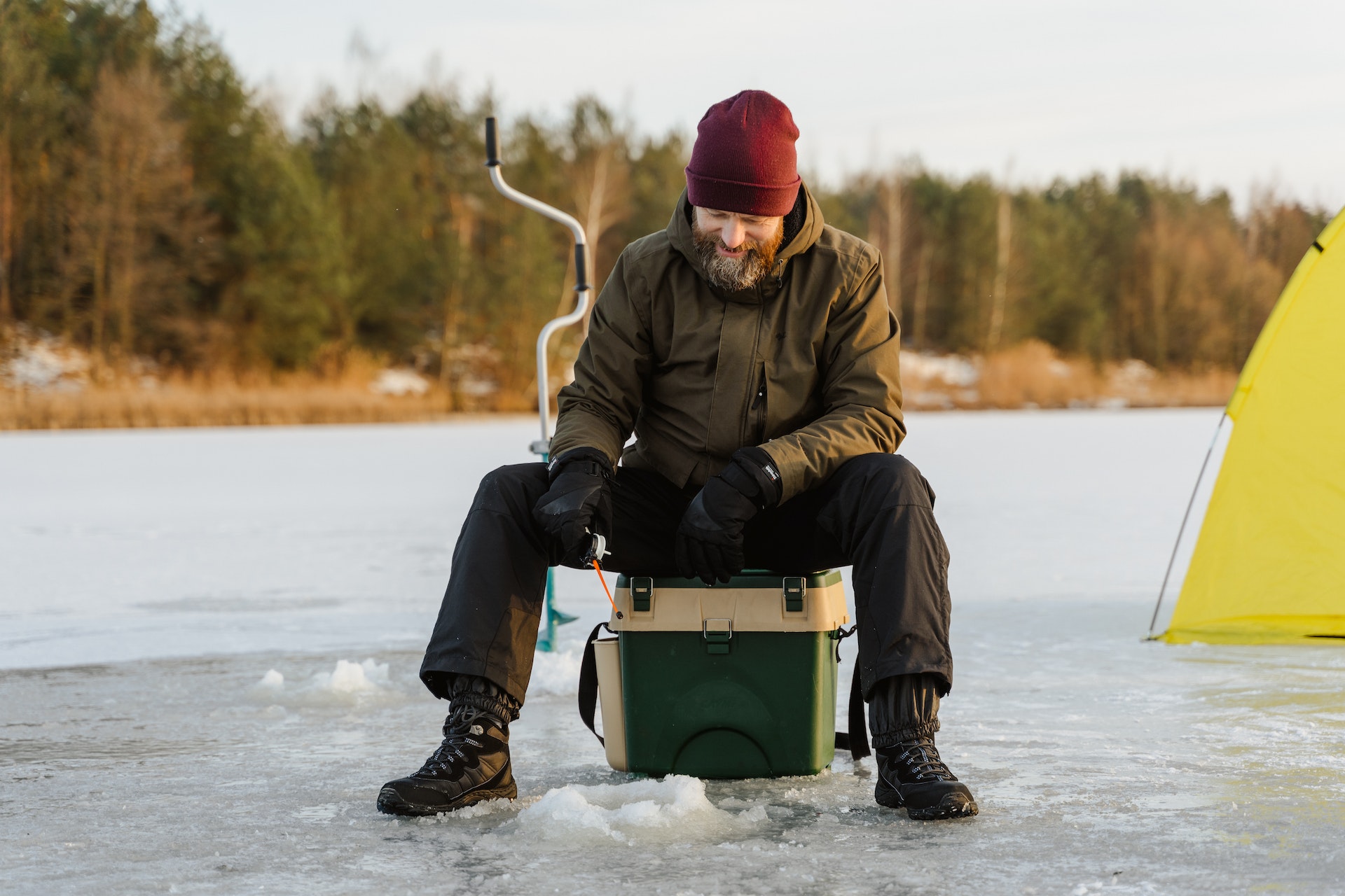 Ice fishing in FInnish Lapland