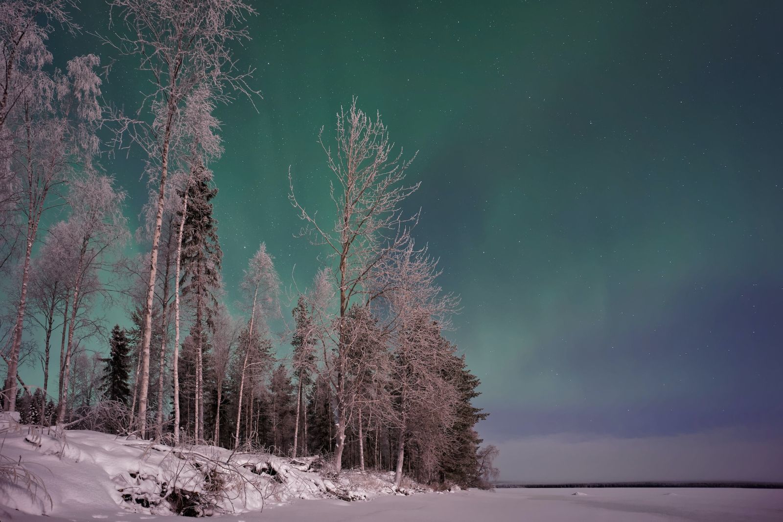 Northern lights over the Finnish Lapland