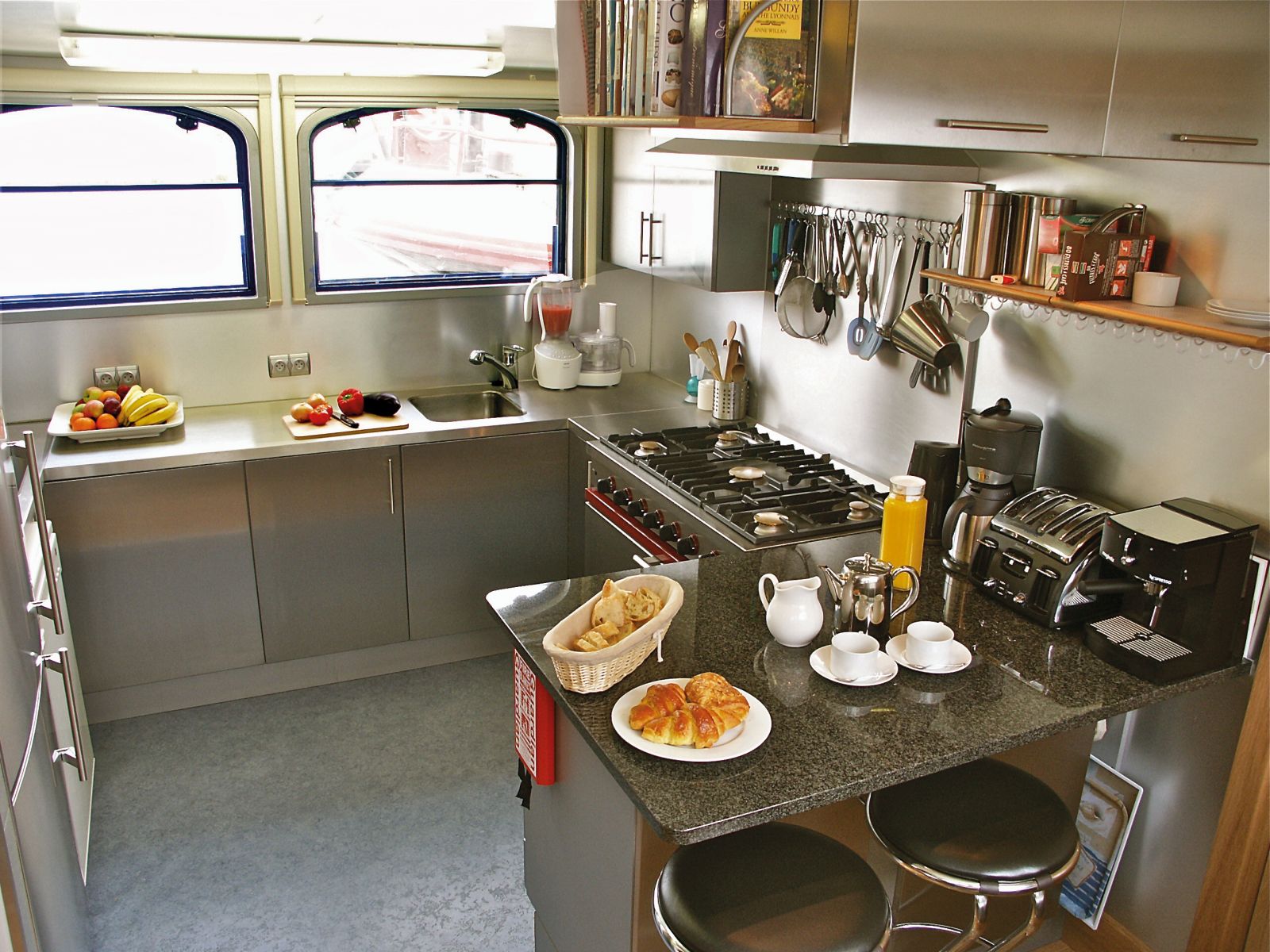 The galley on board Apres Tout