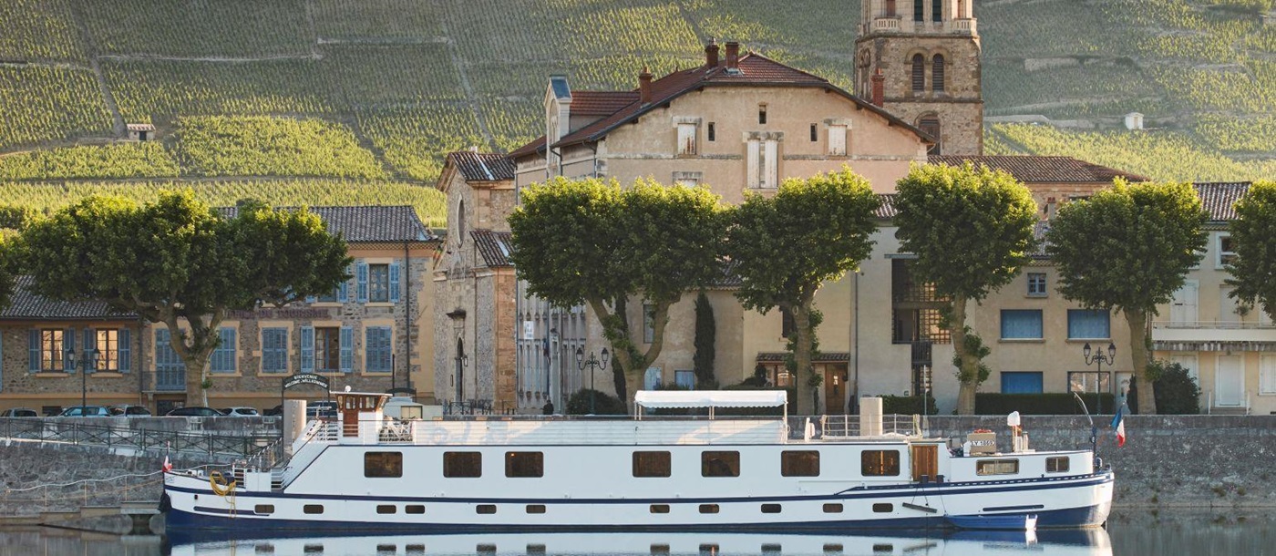 The Belmond Napoleon river barge in the French countryside