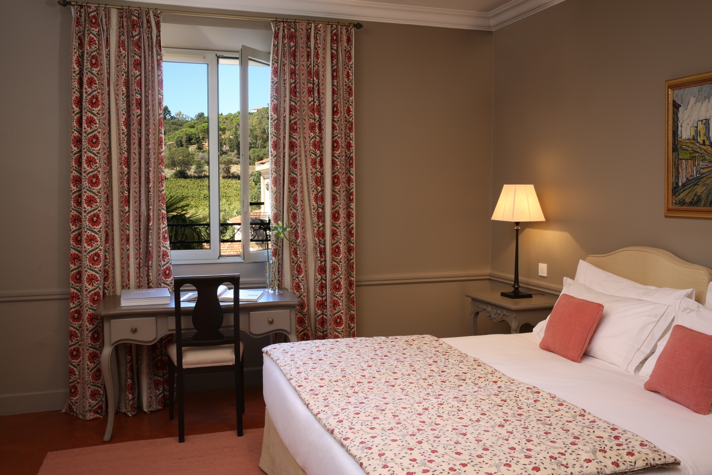 Traditional double bedroom at Chateau de Valmer in France