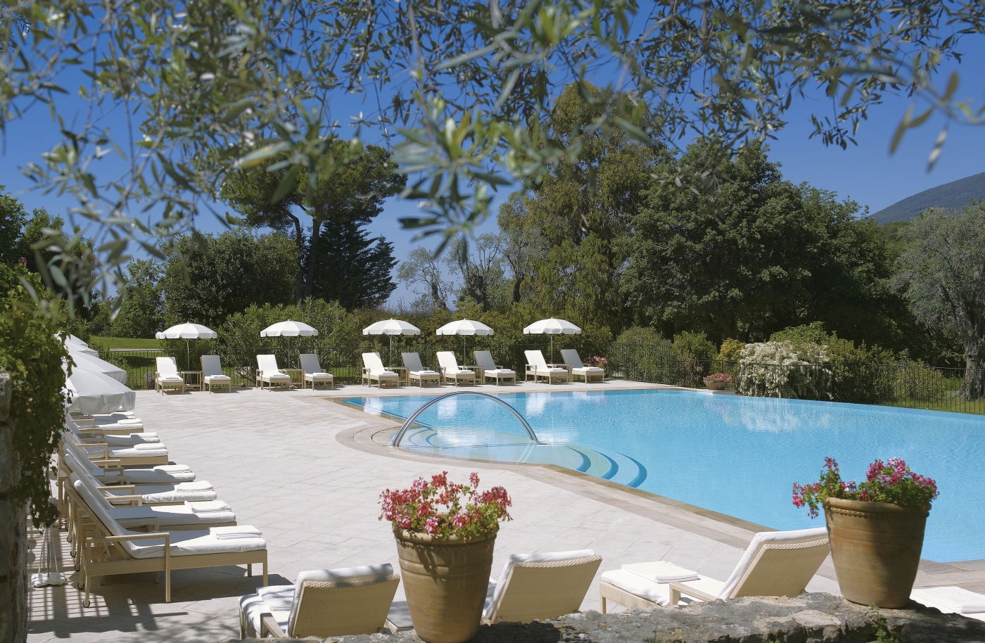 Pool and loungers at Chateau Saint-Martin and Spa in France
