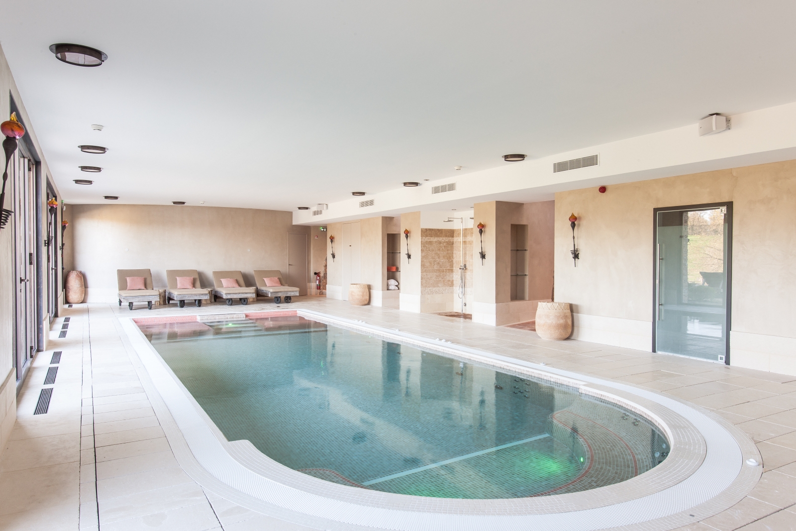 indoor thermal baths at domaine des etangs in france