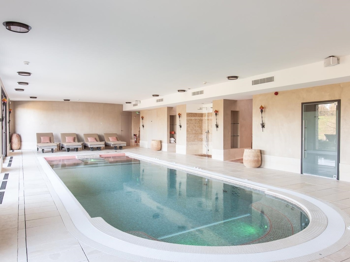 indoor thermal baths at domaine des etangs in france