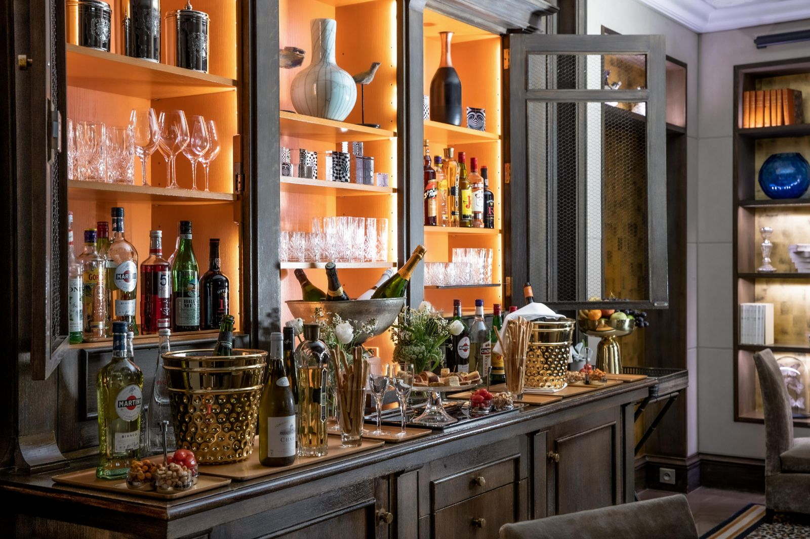 The bar at Esprit Saint Germain in Paris, France