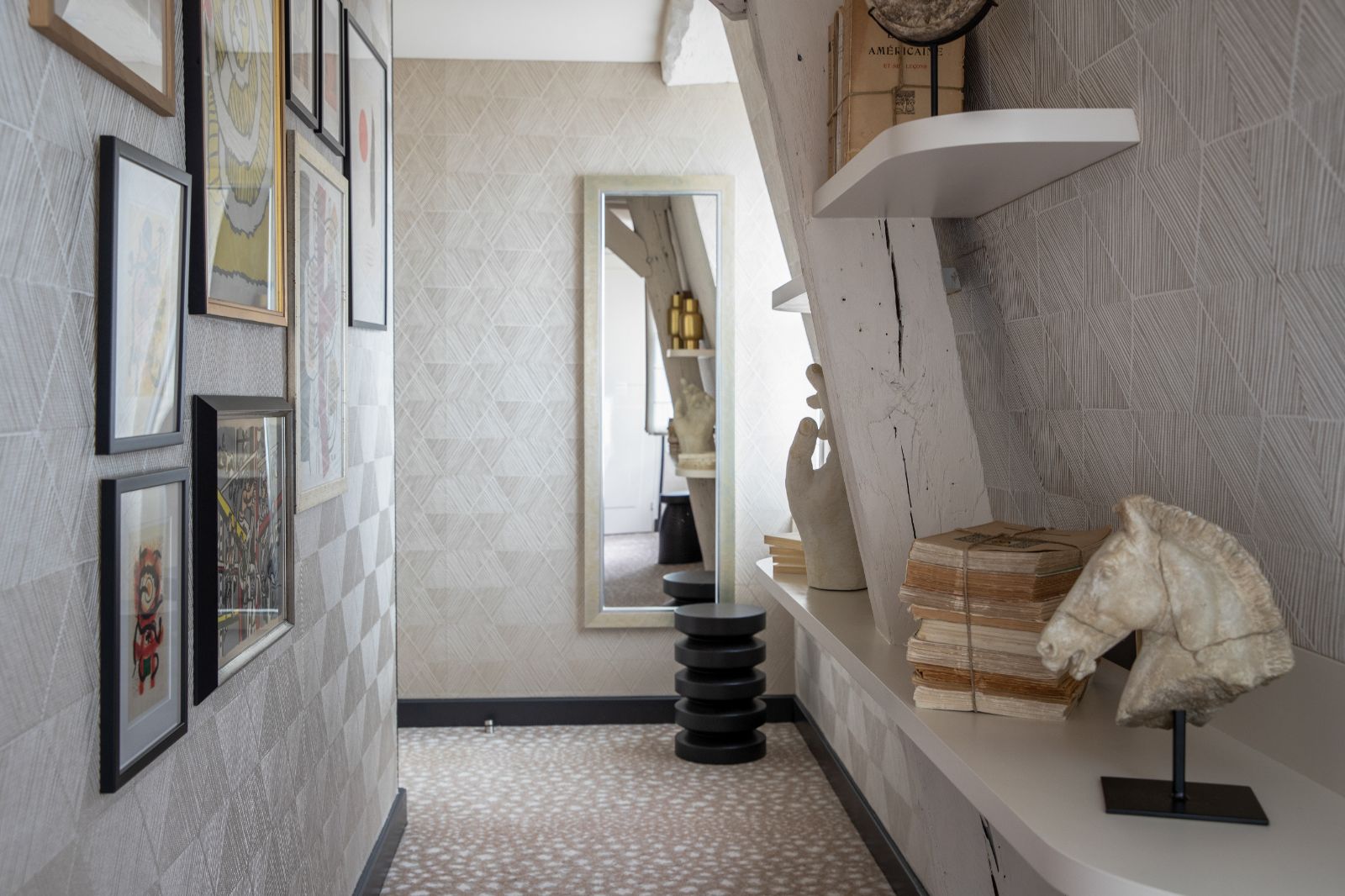 Hallway in a guest suite at Esprit Saint Germain in Paris, France