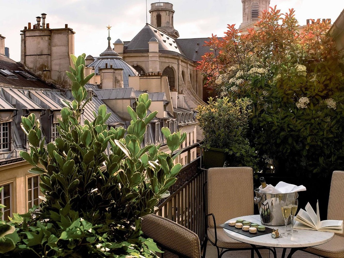 Roof terrace at Esprit Saint Germain in Paris, France