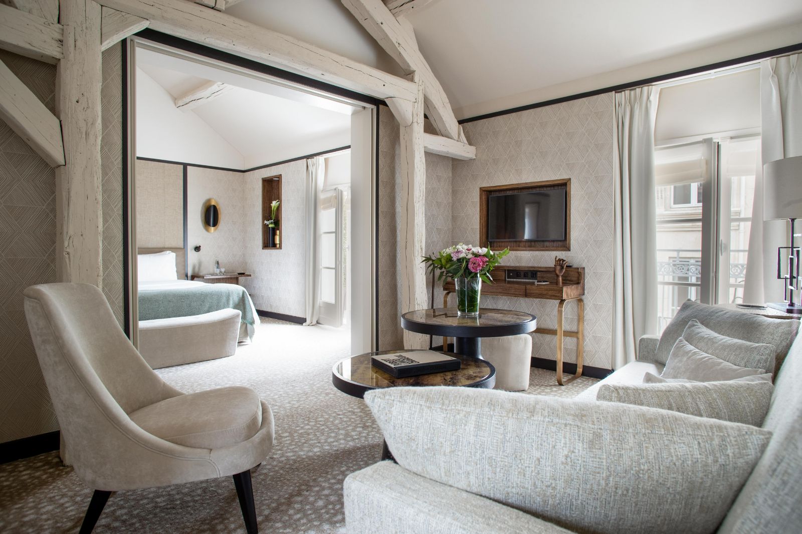 Guest room lounge area at Esprit Saint Germain in Paris, France