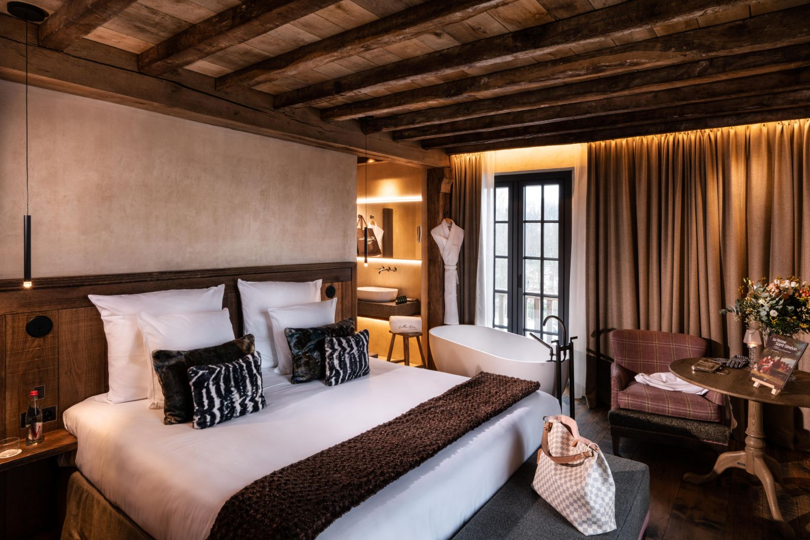 Deluxe guest room with steam shower at Ferme Saint Simeon in Normandy, France