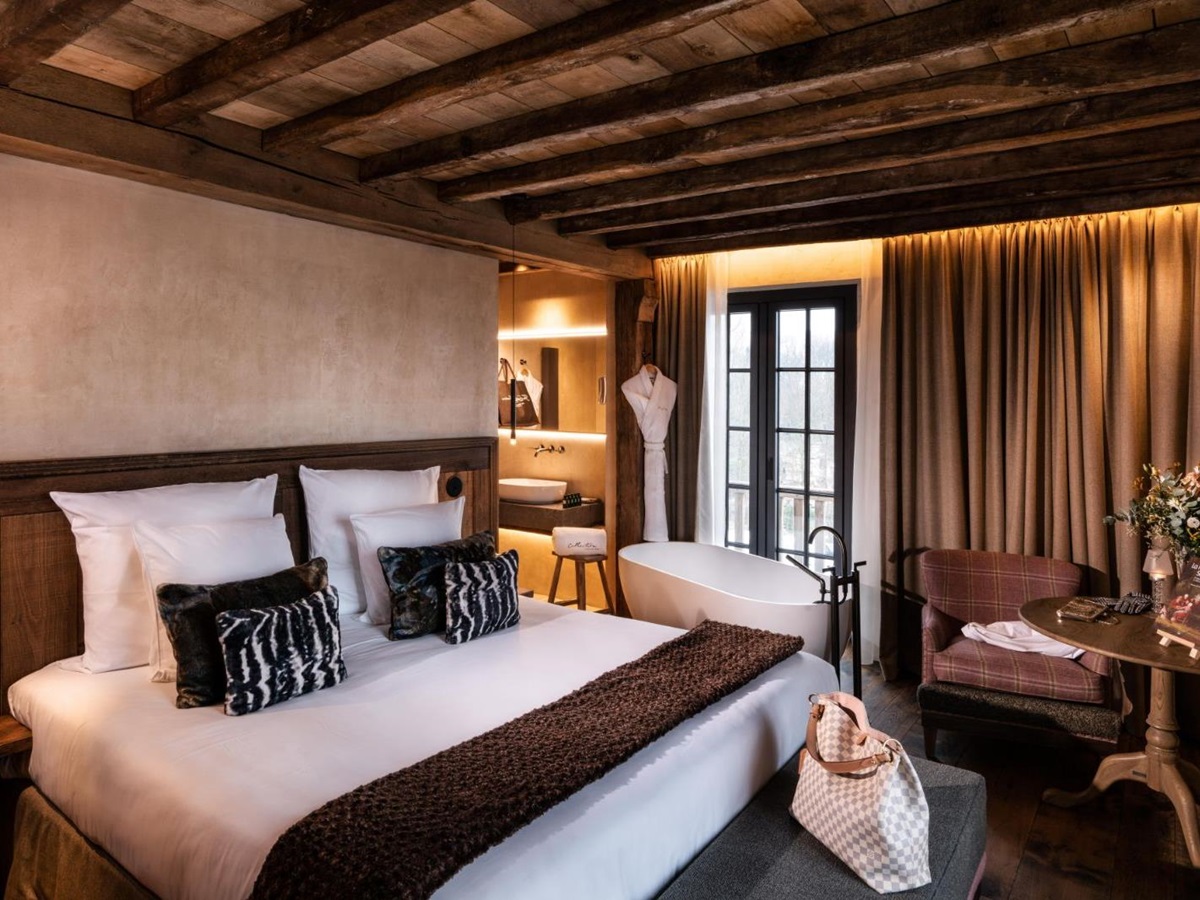 Deluxe guest room with steam shower at Ferme Saint Simeon in Normandy, France