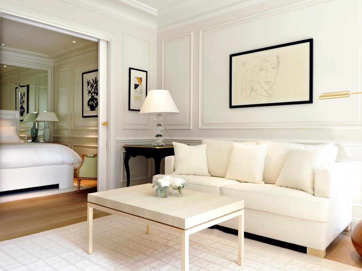 Double bedroom and living space at Grand-Hotel du Cap-Ferrat in France
