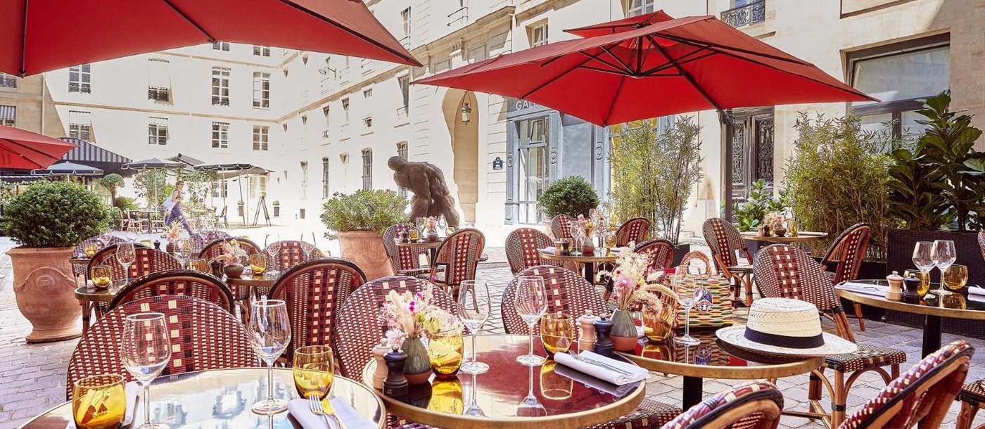 Cafe 52 terrace at the Grand Hotel du Palais Royal in Paris