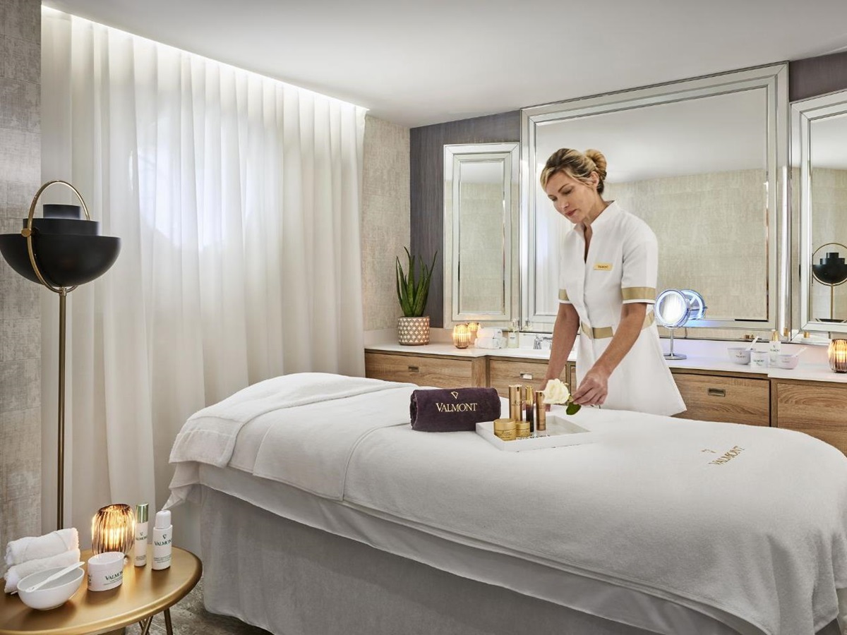 Spa treatment room at Hotel Belles RIves on the Cote d'Azur in France