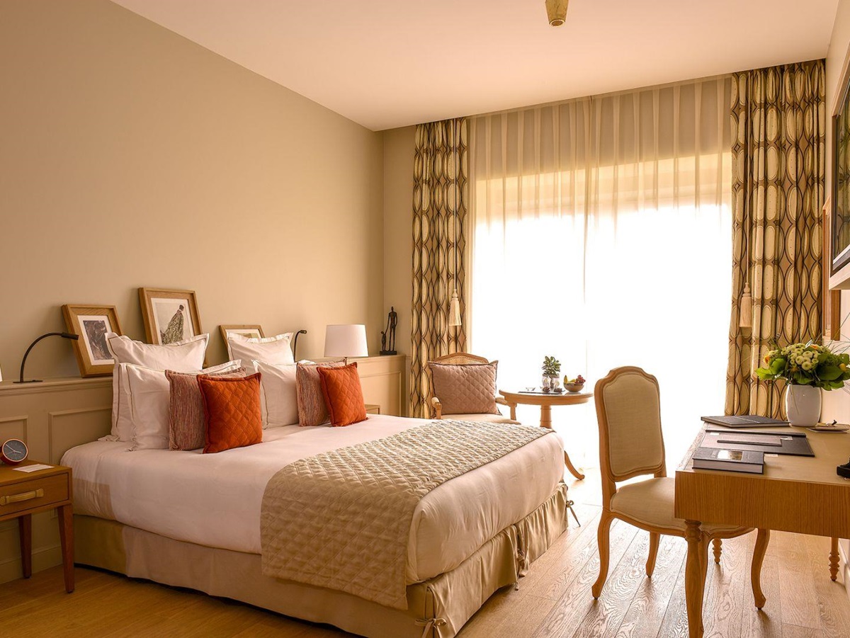 Guest suite bedroom at Hotel Chais Monnet & Spa in South West France