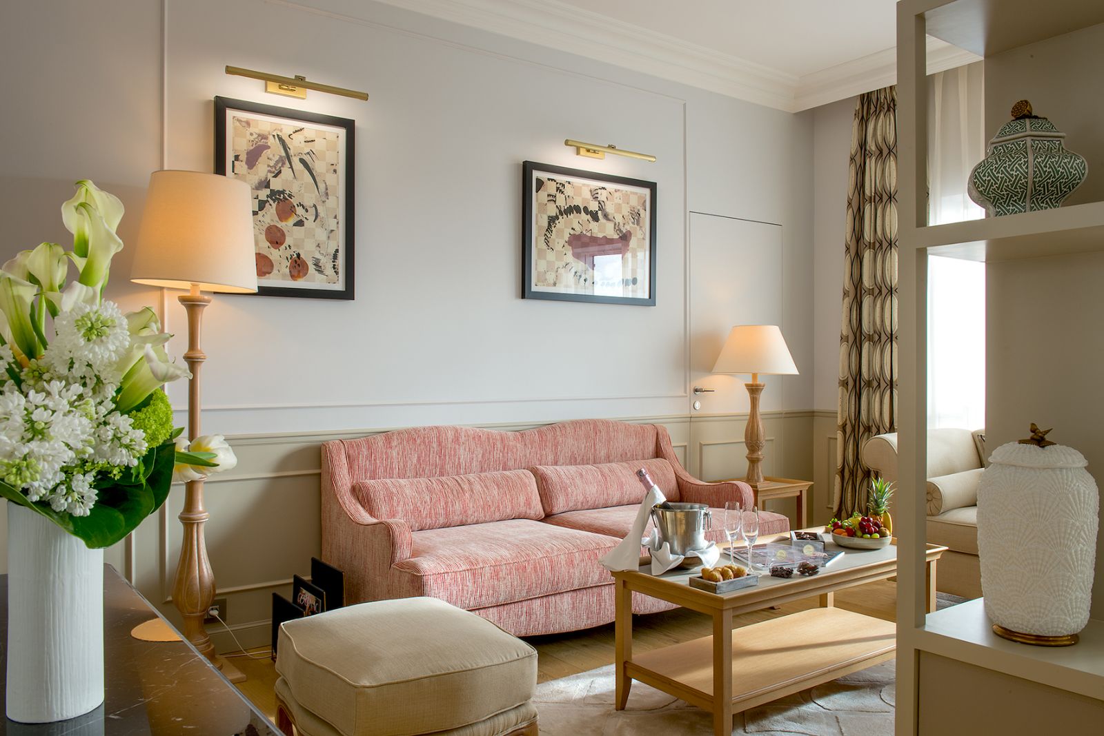 Guest suite living room at Hotel Chais Monnet & Spa in South West France