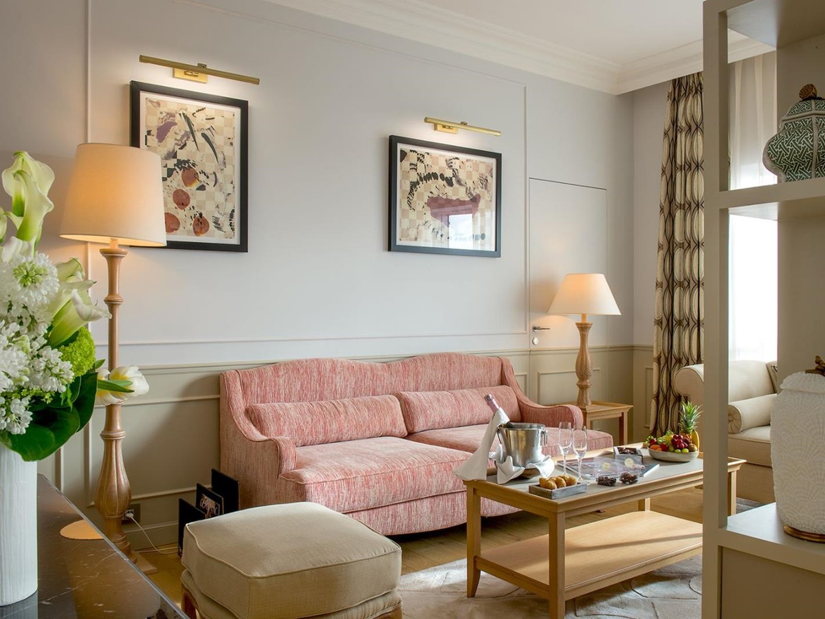 Guest suite living room at Hotel Chais Monnet & Spa in South West France