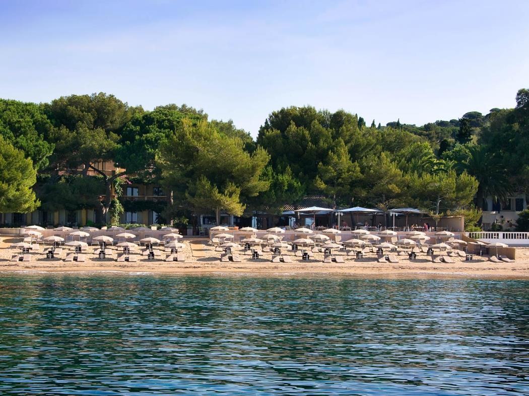 Beach at Hotel La Pinede Plage in France