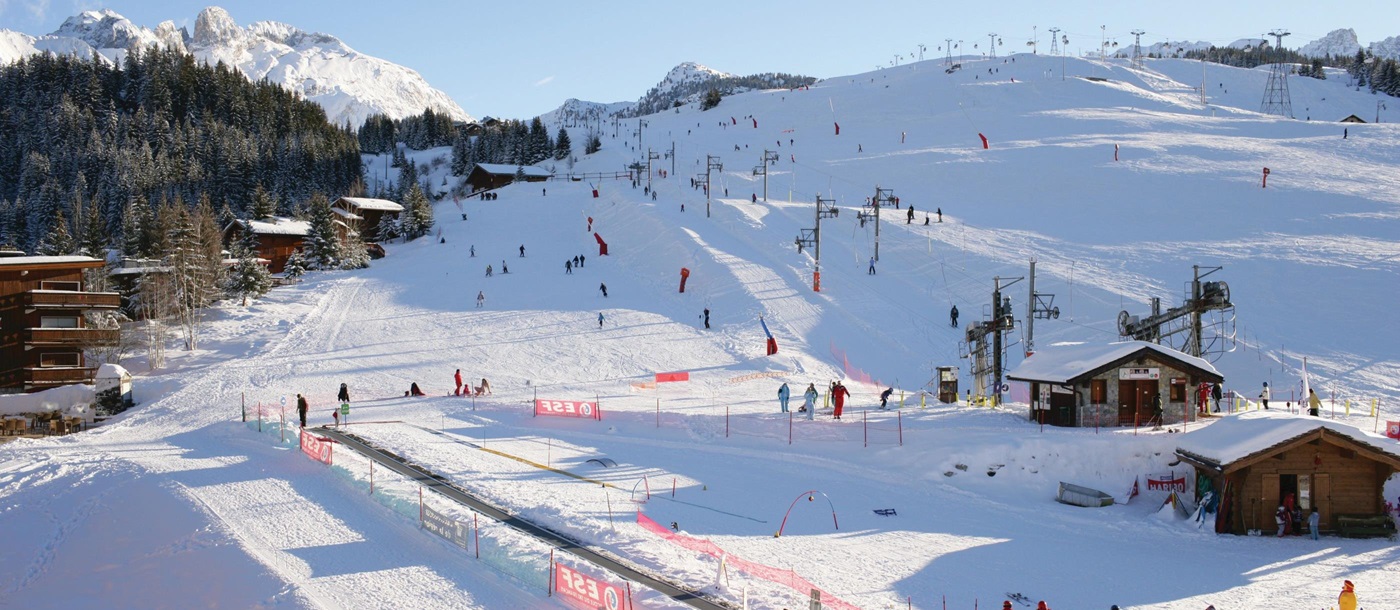 Skiing slope near Hotel le Portetta, France