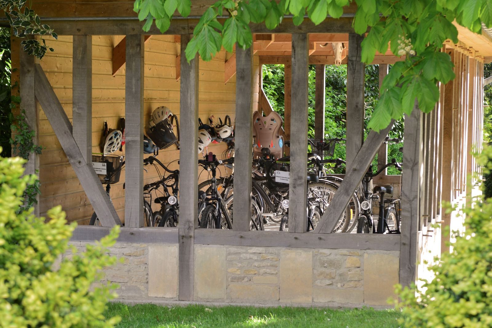Bike shed at Chateau La Cheneviere in the Normandy region of France