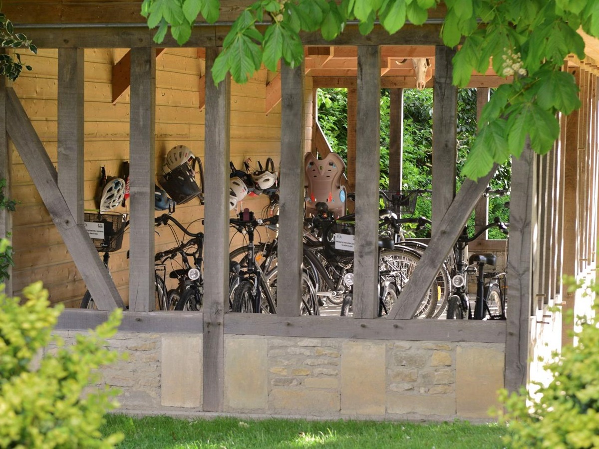 Bike shed at Chateau La Cheneviere in the Normandy region of France