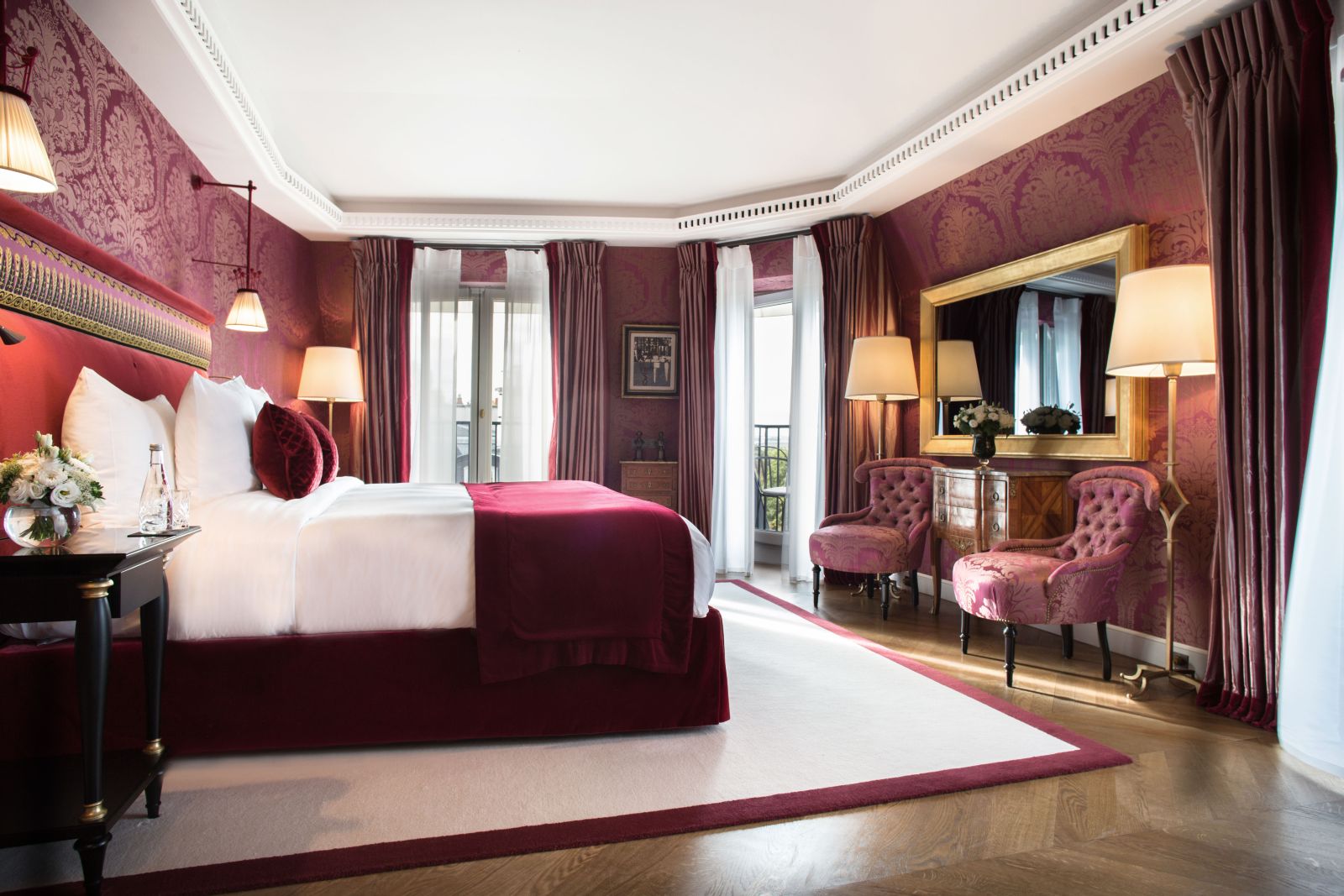 bedroom suite at La Reserve Hotel in Paris