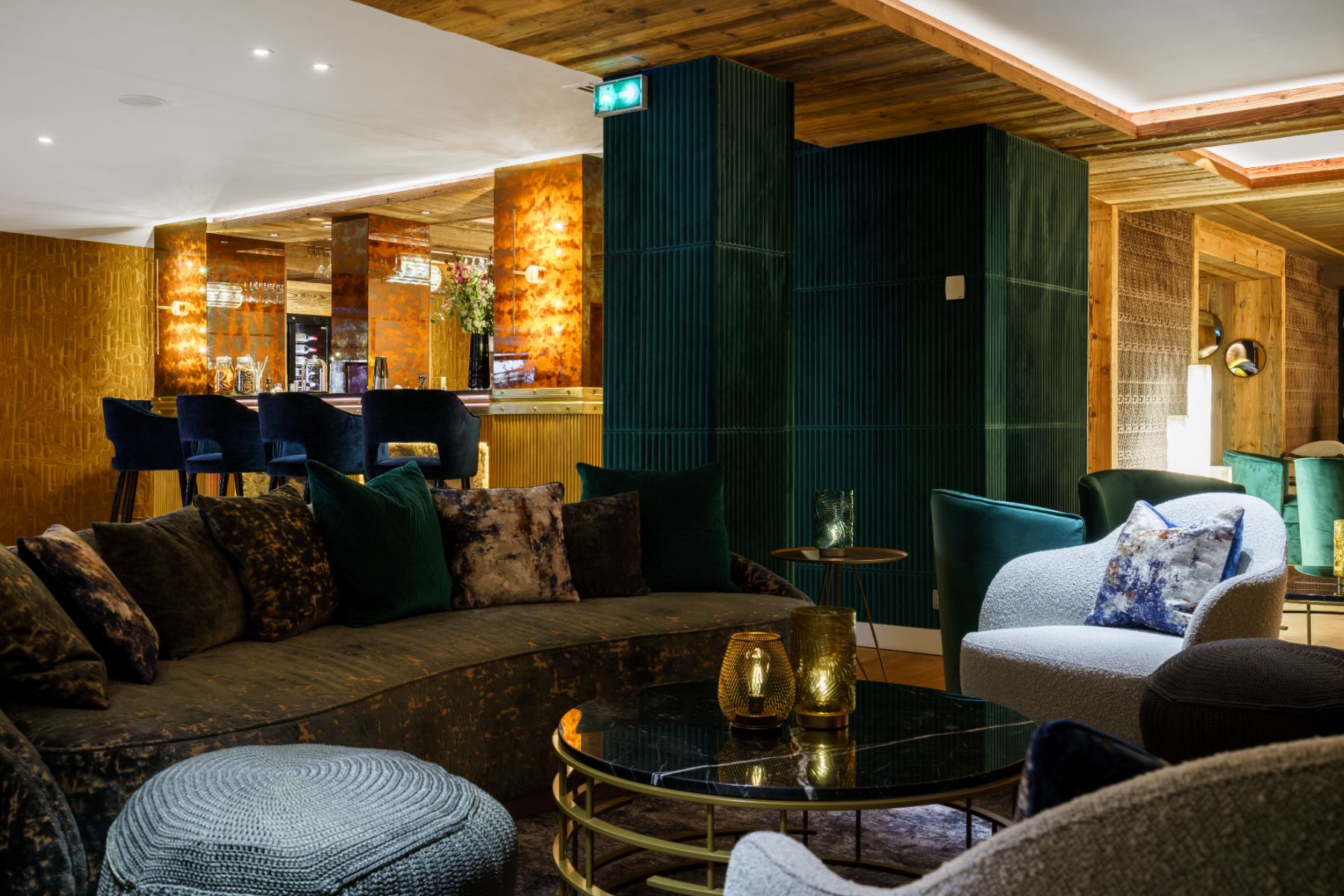Bar area at Hotel La Sivolière in Courchevel