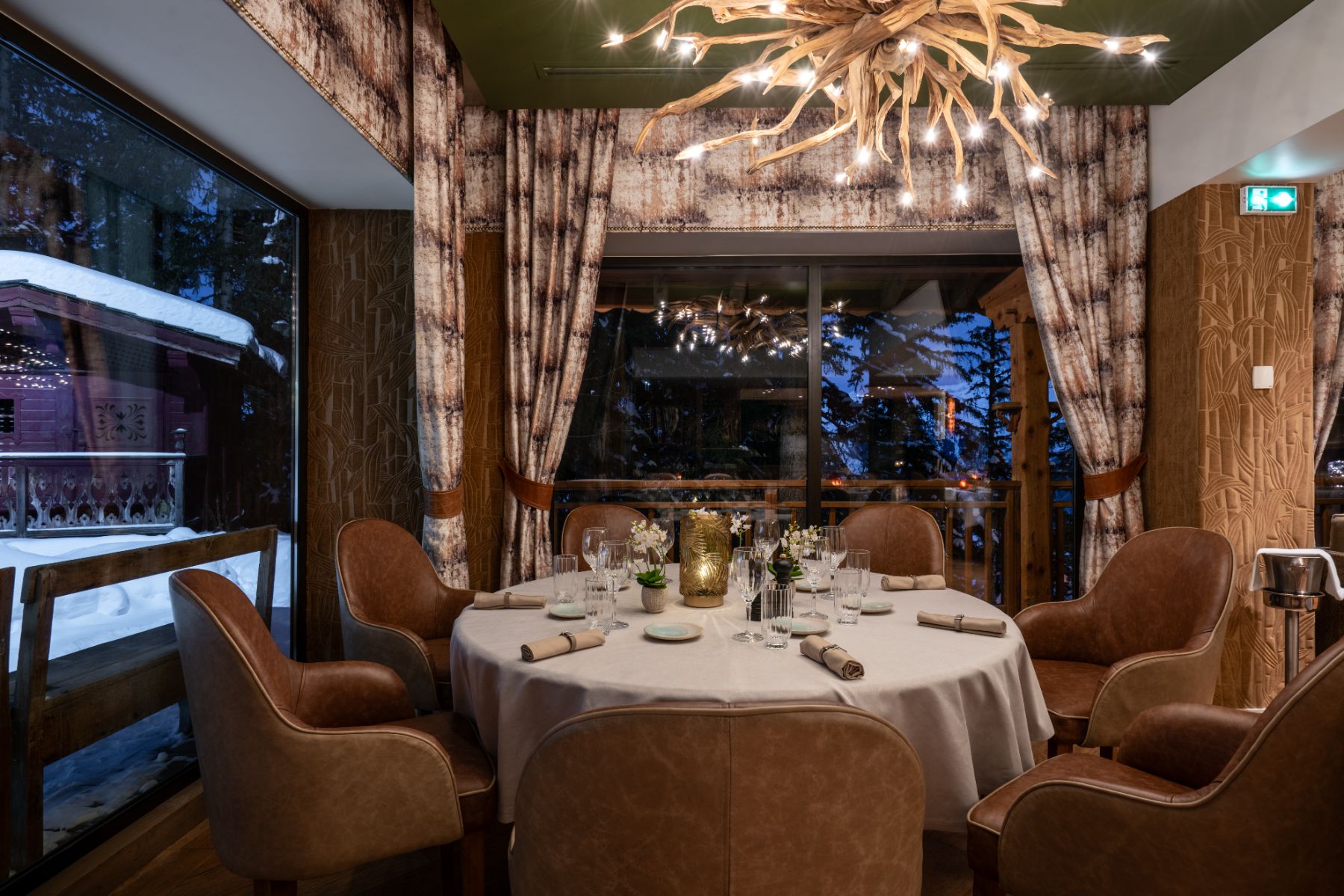 Dining table at Hotel La Sivolière in Courchevel