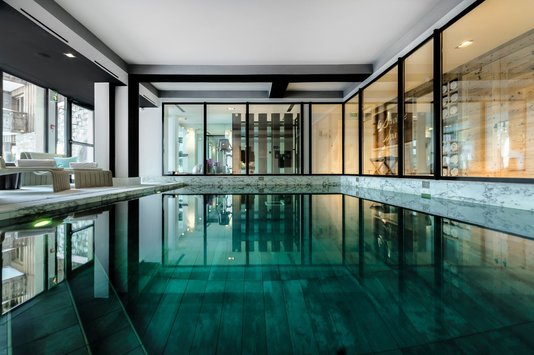 Spa swimming pool at Hotel La Sivolière in Courchevel