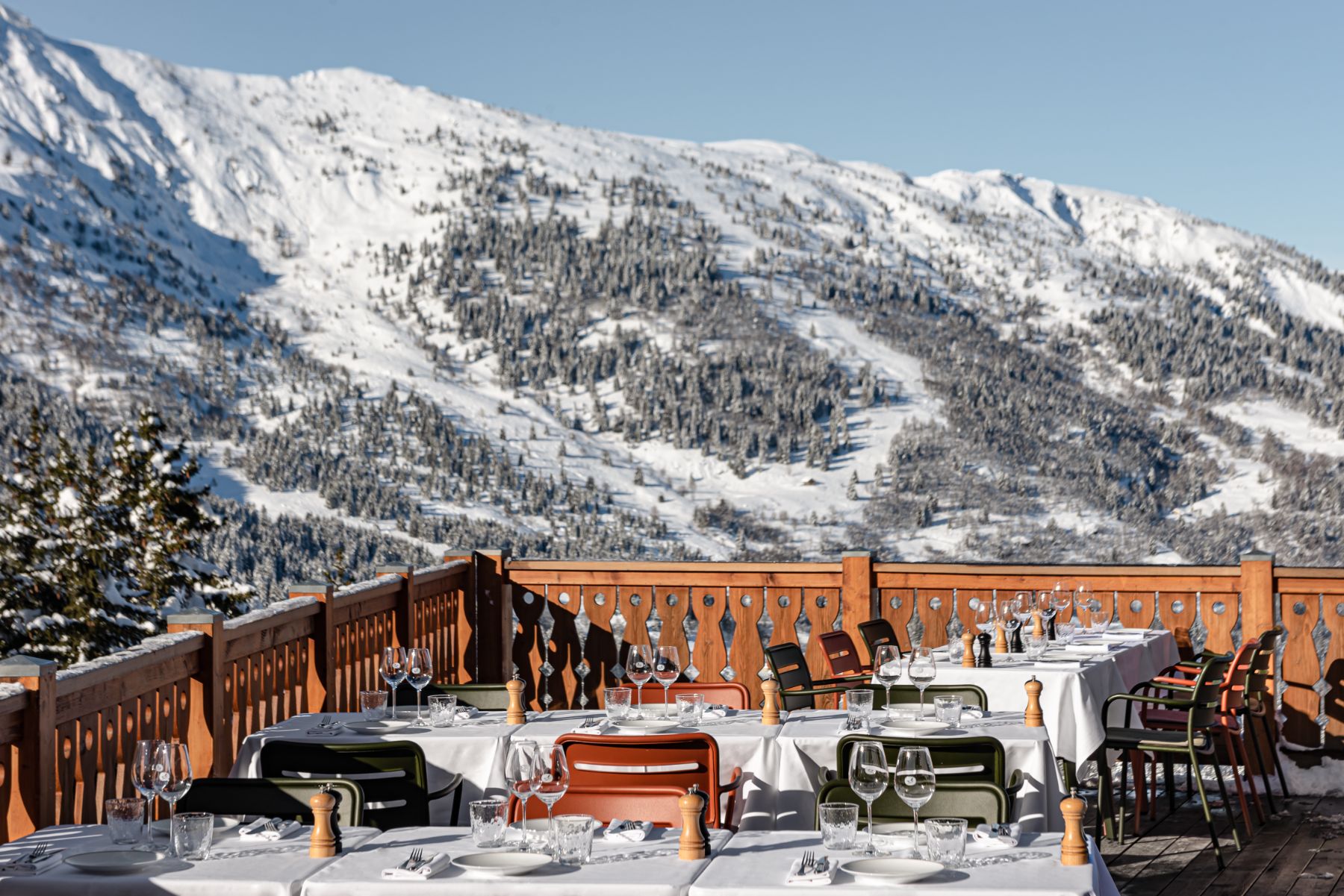 Rooftop bar at Le CouCou hotel in Meribel