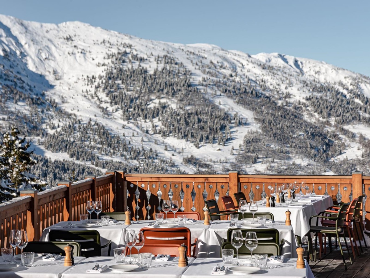 Rooftop bar at Le CouCou hotel in Meribel