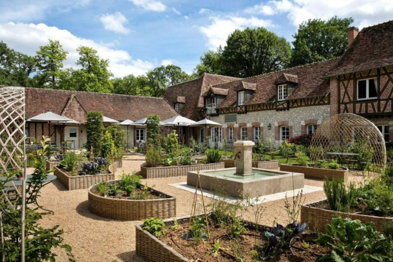 Courtyard on the grounds of Les Hauts de Loire in the Loire Valley, France