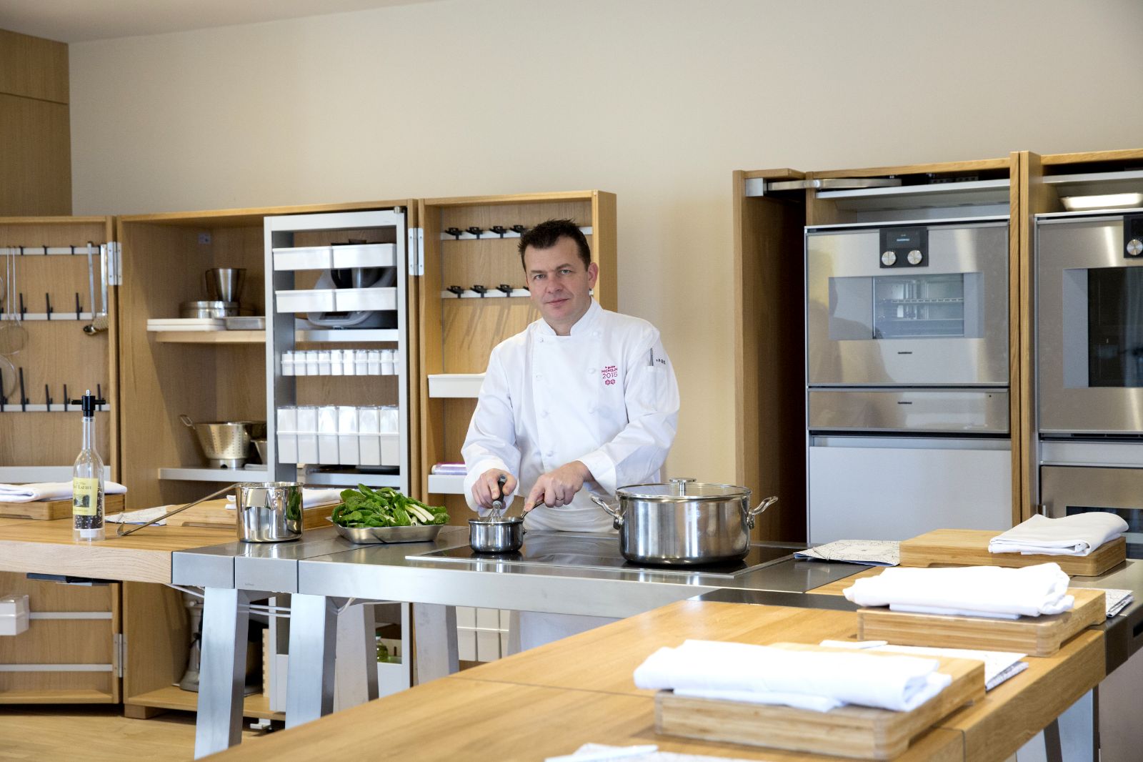 Chef Nicolas Masse at a cooking class at Les Sources de Caudalie in South West France