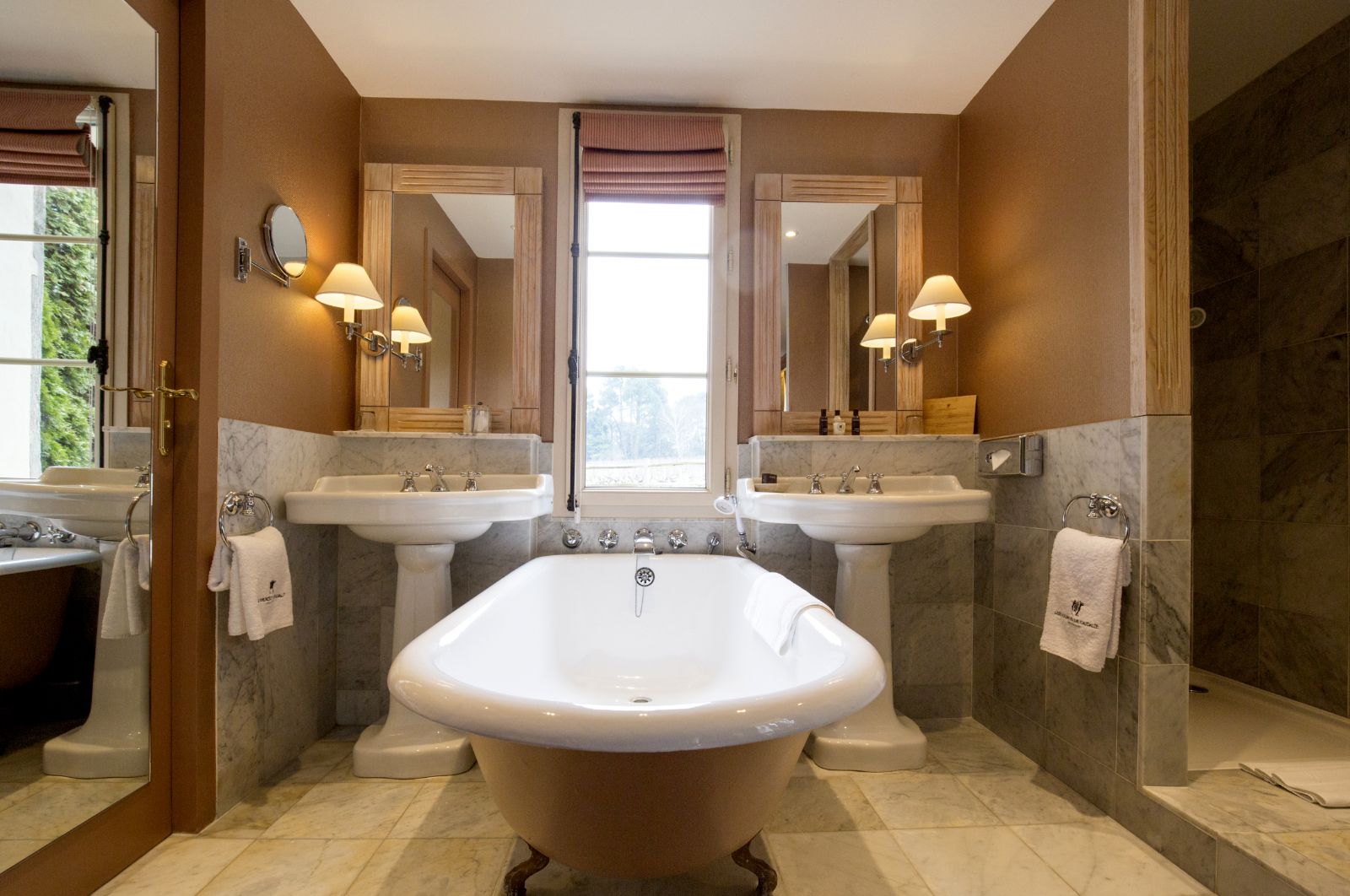 Guest suite bathroom at Les Sources de Caudalie in South West France
