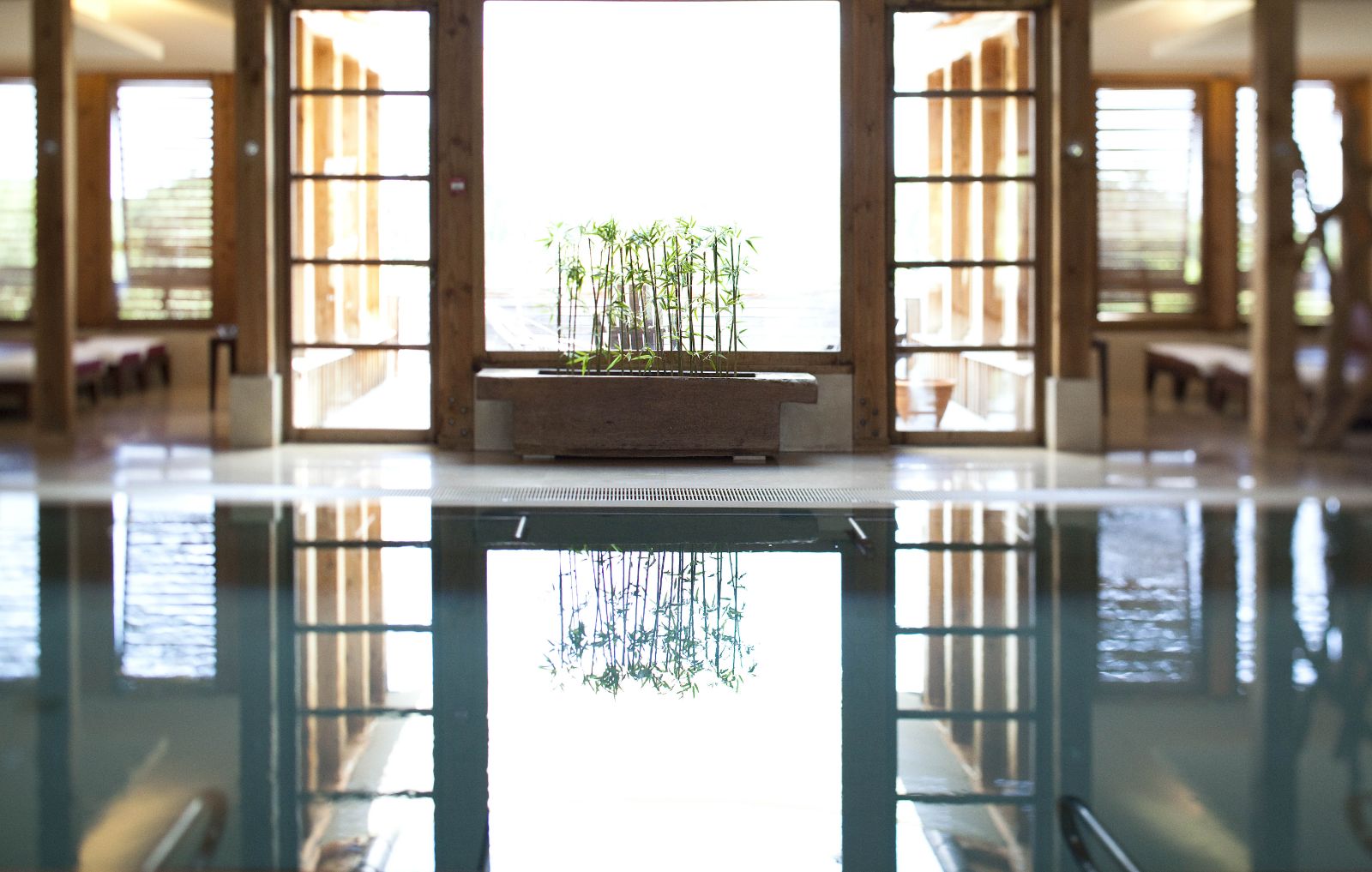 Indoor swimming pool at Les Sources de Caudalie in South West France