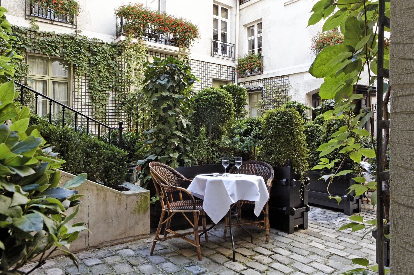 Courtyard at Relais Christine in France