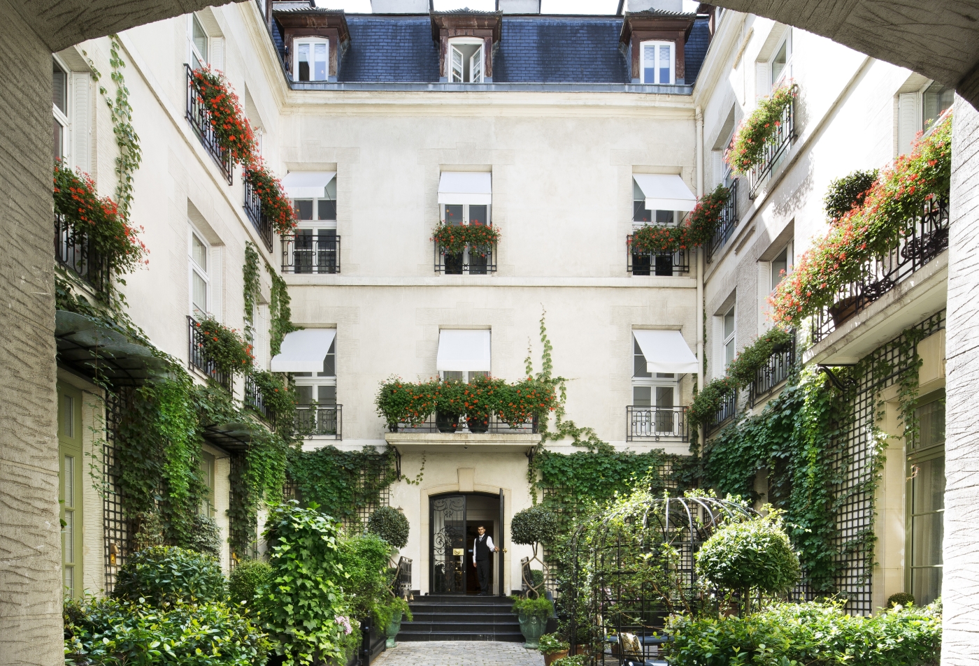 Entrance of Relais Christine in France